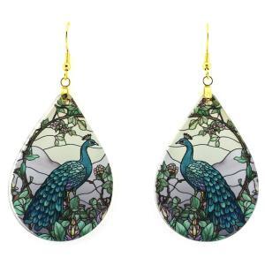 Asian Peacock Teardrop Earrings