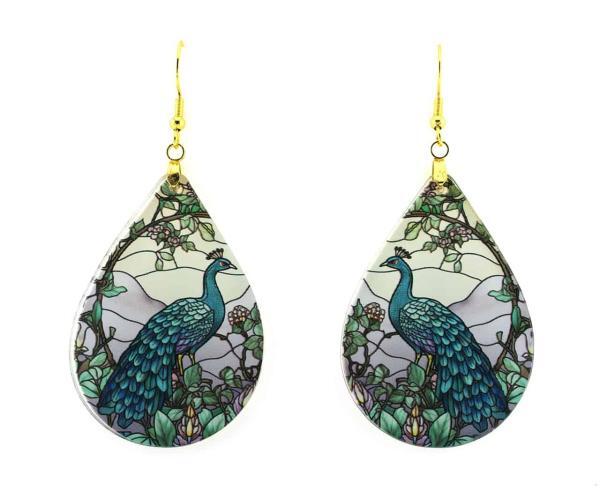 Asian Peacock Teardrop Earrings