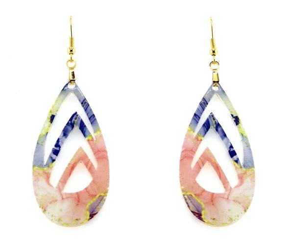 multi-color modern teardrop earrings