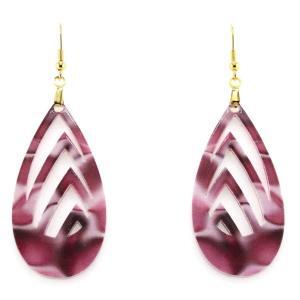 Modern designed silky pink teardrop earrings