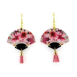 Cherry blossom tassel earrings